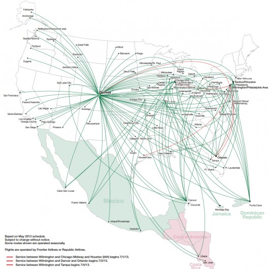 Frontier Route Map May 2013